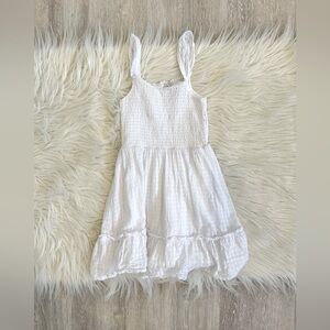 Janie and Jack - Girls White Giselle Smocked Sundress - Size 8